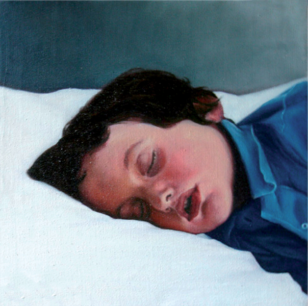 « Moi, dormant « , 40 x 40 cm, Huile sur toile 2006